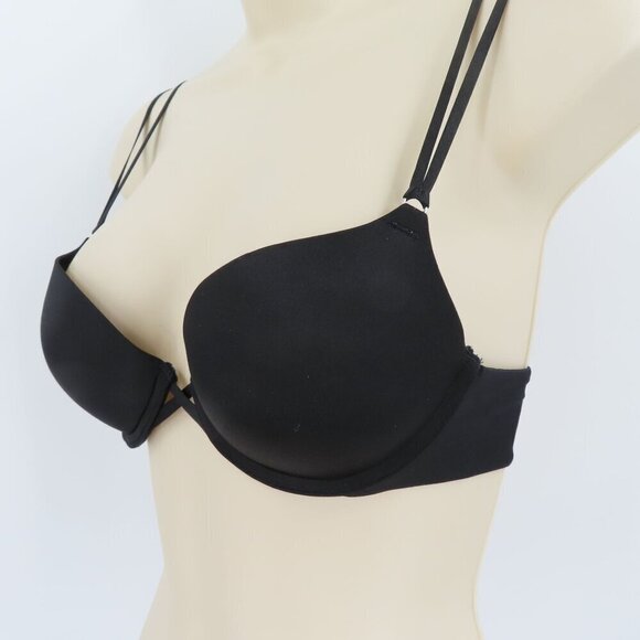 Aerie 32B Maddie Push Up Bra Padded Underwire Strappy Straps Solid Black Women - Picture 4 of 15